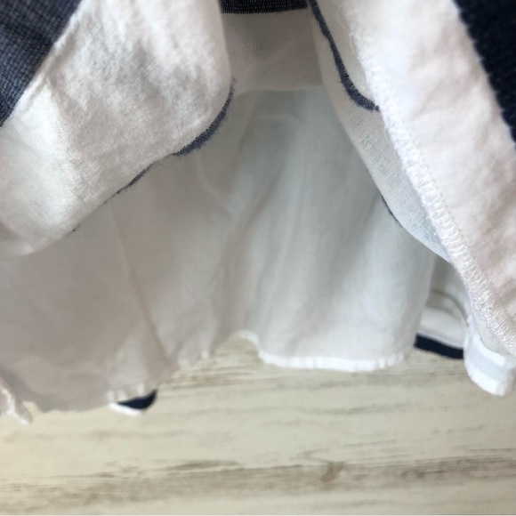 J. CREW Nautical Striped Pleated Lined Cotton Embroidered Mini Flounce Skirt 2 - Picture 8 of 10